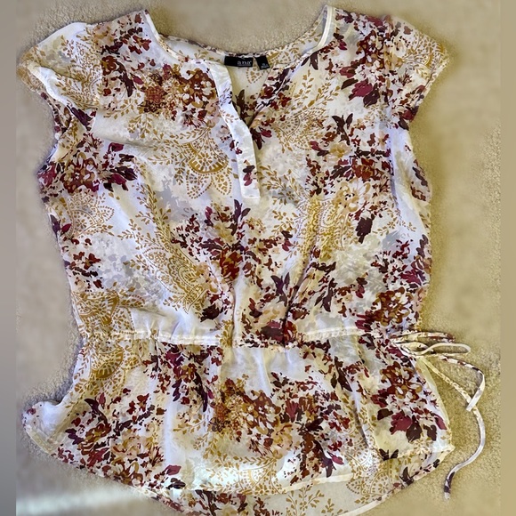 a.n.a. Boho Tie Waist Loose Blouse - Picture 3 of 8